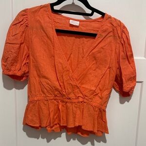 Orange Peplum Top